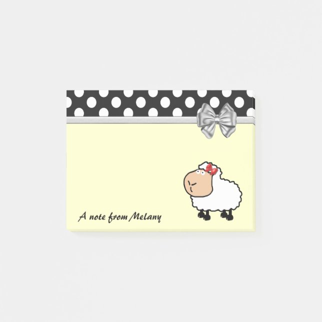 Underlig söt polka dots-monogram post-it block (Framsida)