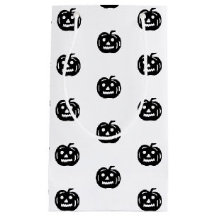 Underlig svart vit jack o lantern mönster Hallowee