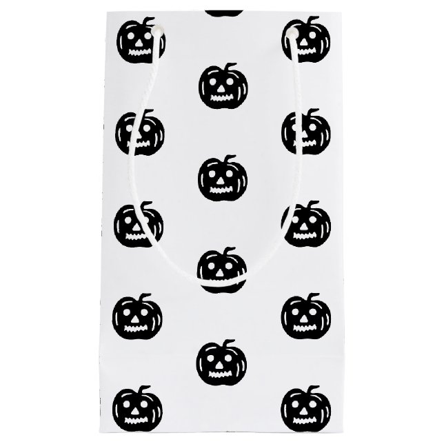 Underlig svart vit jack o lantern mönster Hallowee (Framsidan)
