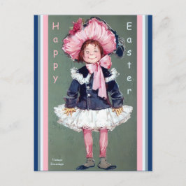Underlig Sweet Vintage Girl Cheerful Påsk Alt Copy Vykort