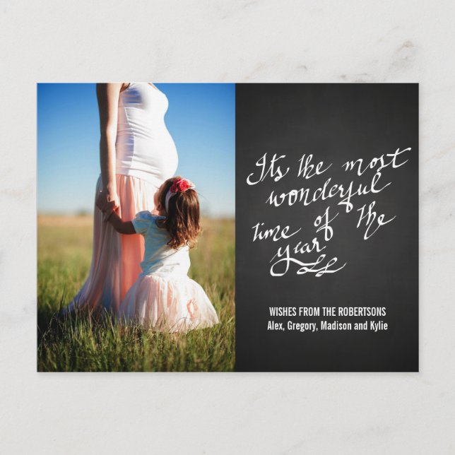 Underlig tid för årets skriptfoto i kalktavlan vykort (Framsida)