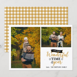 Underlig tid Mustard Helgdag 2 fotokollage Kort