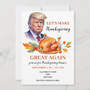 Underlig Trump-middag för politisk Thanksgiving Inbjudningar