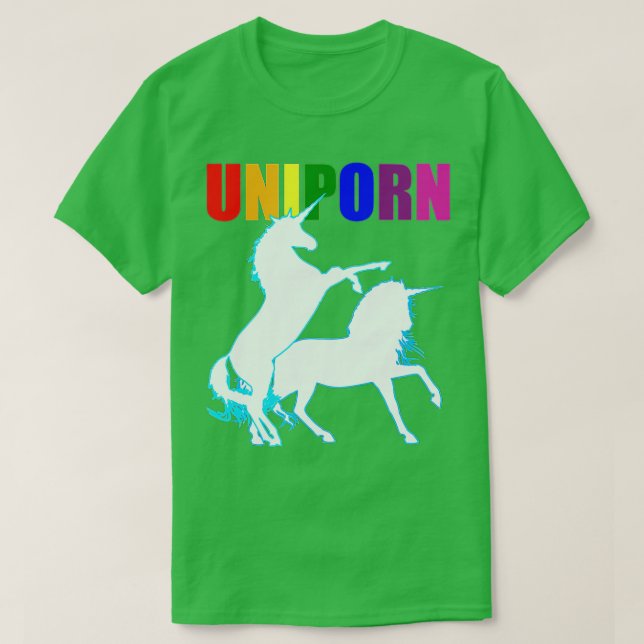 Underlig Vuxen Gay Dirty Unicorn InLämplig Naught T Shirt (Design framsida)