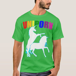 Underlig Vuxen Gay Dirty Unicorn InLämplig Naught T Shirt