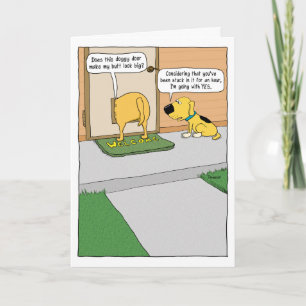 Underligt Doggy Door Birthday-kort Kort