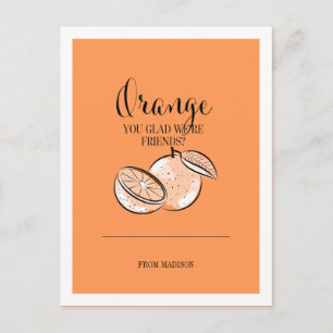 Underligt Fruit Pun Orange Valentine-vykort Helg Vykort