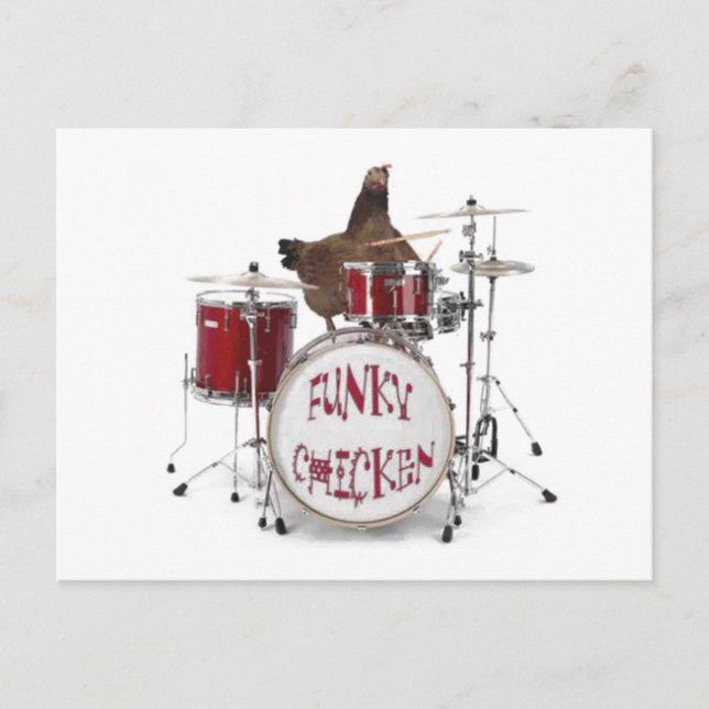 Underligt Funky-vykort för kyckling Vykort (Framsida)