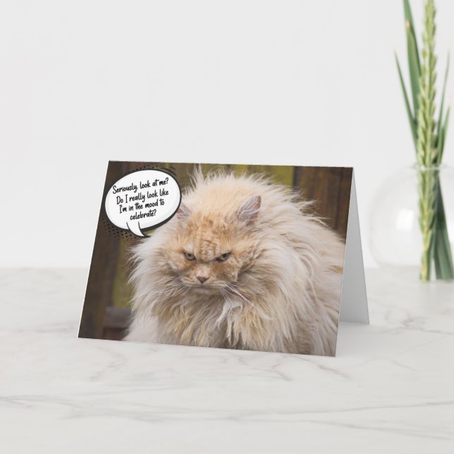 Underligt Grumpy Cat Birthday Greeting Card Kort (Framsida)