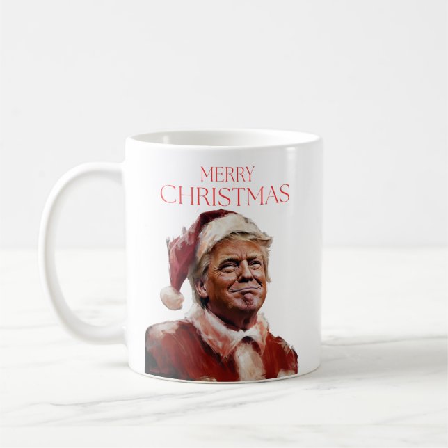 Underligt Trump Jultomten-julkort Kaffemugg (Vänster)