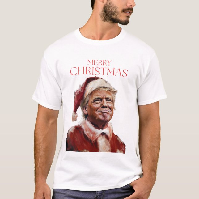 Underligt Trump Jultomten-julkort T Shirt (Framsida)