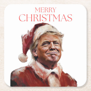 Underligt Trump Jultomten-julkort Underlägg Papper Kvadrat