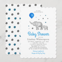Undermålig Watercolor Elephants Boy Shower