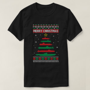 Undermarint militärt Träd - nunyjul Ugly Julafto T Shirt