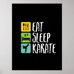 Undernyare svart martialkonst Bälte, sömn Karate Poster
