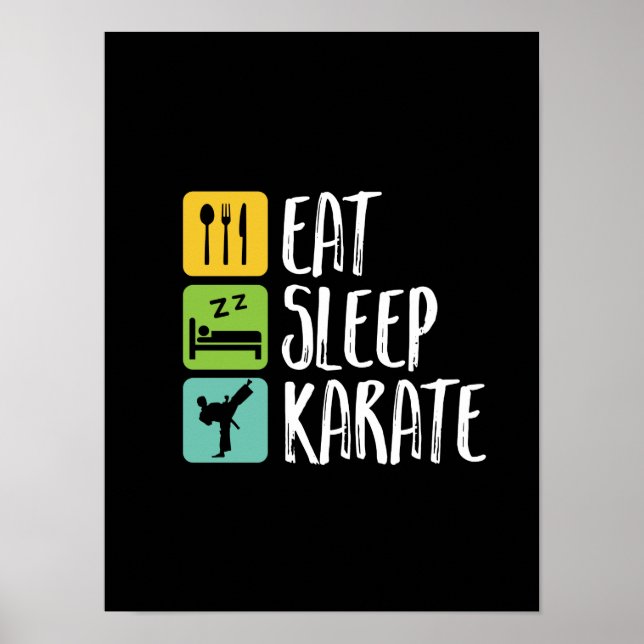Undernyare svart martialkonst Bälte, sömn Karate Poster (Framsidan)
