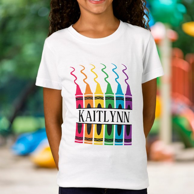 Underordnad Anpassningsbar för delad Crayon Namn-d T Shirt (Skapare uppladdad)