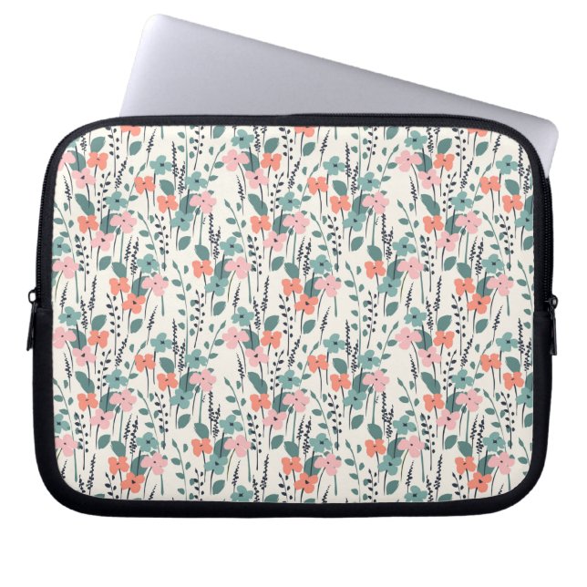 Underordnad blomma laptop fodral (Framsidan)