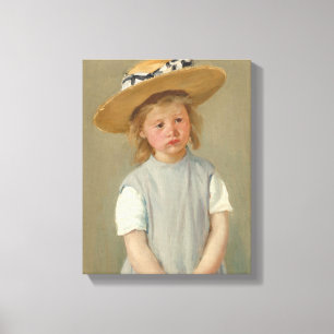 Underordnad i en straw Hat   Mary Cassatt Canvastryck