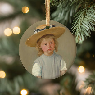 Underordnad i en straw Hat Mary Cassatt Julgransprydnad Keramik