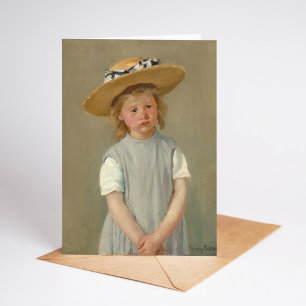 Underordnad i en straw Hat Mary Cassatt Kort