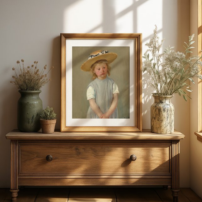 Underordnad i en straw Hat | Mary Cassatt Poster (Skapare uppladdad)