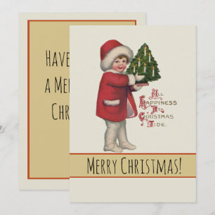 Underordnad med illustration av Vintagen Julgran Julkort