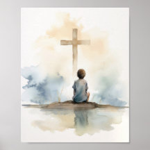 Underordnad till Lord Watercolor Print Minimalist