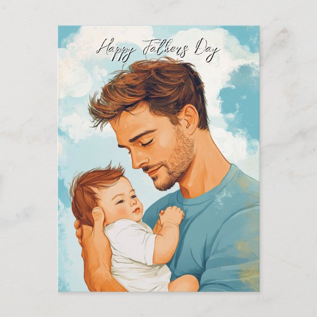 Underordnat meddelande och anpassningsbar i far in vykort (Framsida)