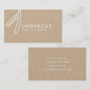 Underpris- Kraft för barberarerakknivlogotyp Visitkort