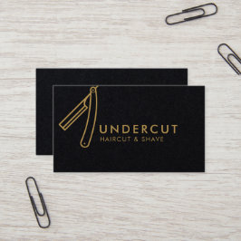 Underpris- visitkort för barberarerakknivlogotyp