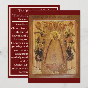 Underrättare Minds Mor av Guds bönekort Tack Kort