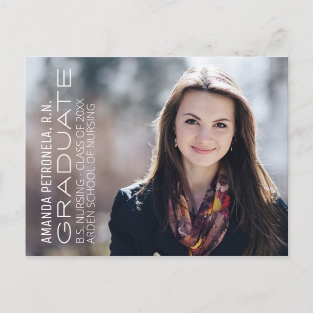 Underrättelsekort för foto Studenten i sjuksköters Meddelande Vykort (Framsida)