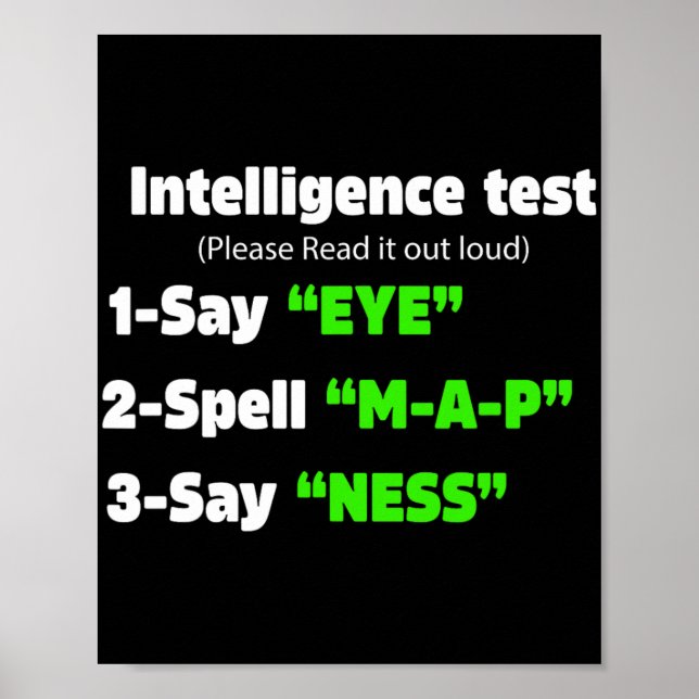 Underrättelsetest Säg att Öga M A P Ness Pappa Jok Poster (Framsidan)