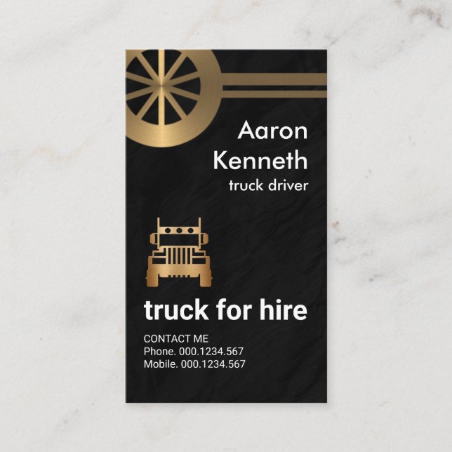 Underredesvagnen från Faux Metall Däck Granite Gru Visitkort (Framsida)