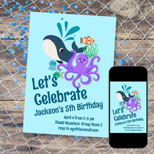 Undersea Aquarium Birthday Inbjudningar