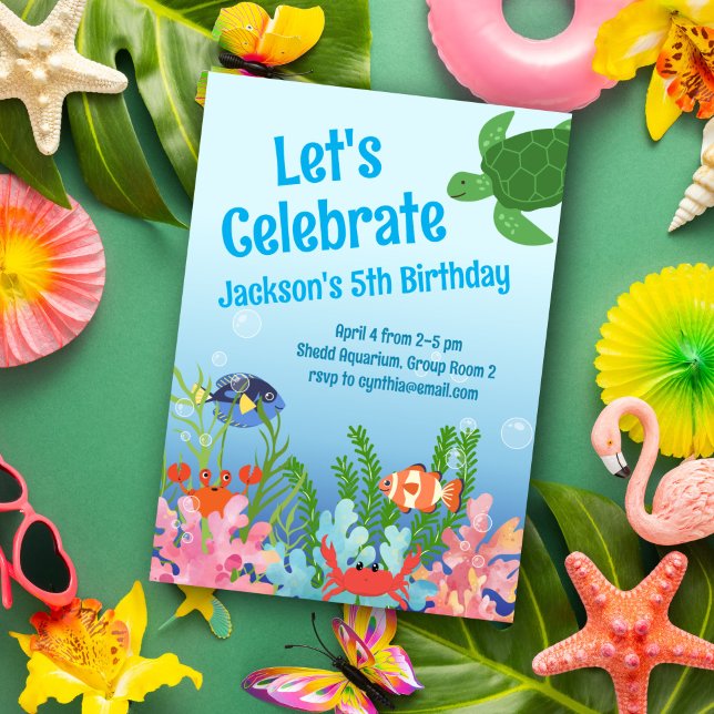 Undersea Aquarium Birthday Inbjudningar (Skapare uppladdad)