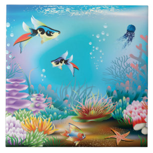 Undersea liv kakelplatta