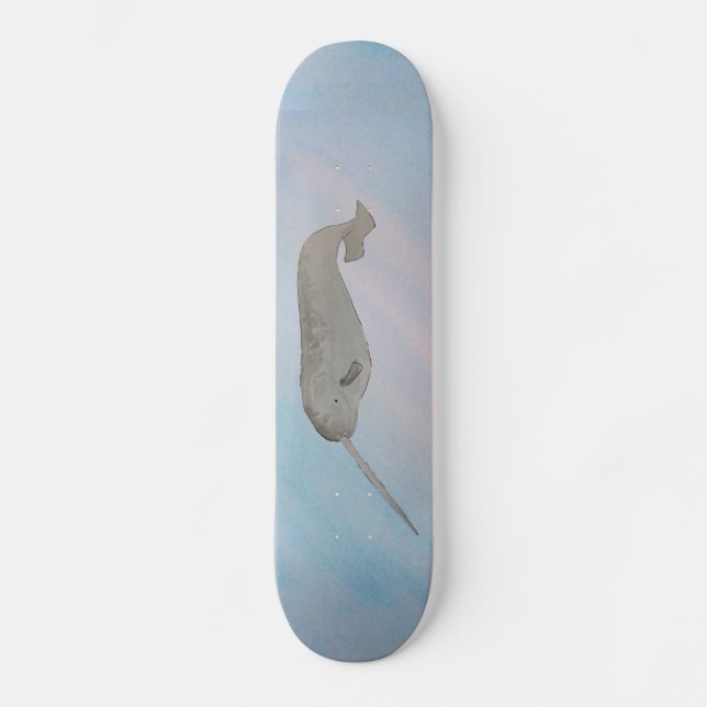 Undersea Marine Mammal Narwhal Mini Skateboard Bräda 18,5 Cm (Framsida)