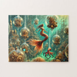 Undersea Time Traveler Steampunk Mermaid Pussel