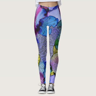 Undersea trädgårds- damasker leggings