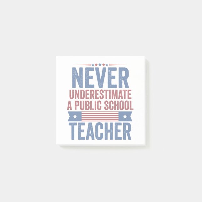 Underskatta aldrig den offentliga skolläraren Walz Post-it Block (Framsida)