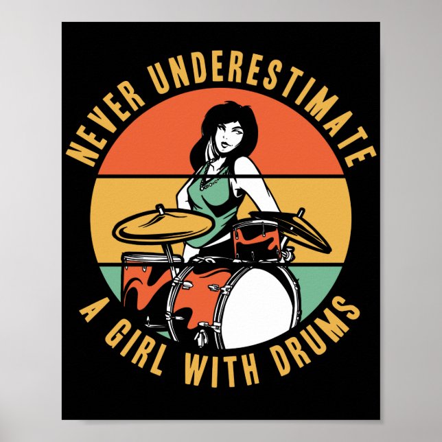 Underskatta aldrig en flicka med Drummer Drummer Poster (Framsidan)