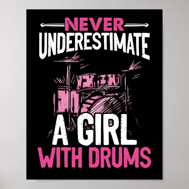 Underskatta aldrig en flicka med Drummer Drummer Poster (Framsidan)