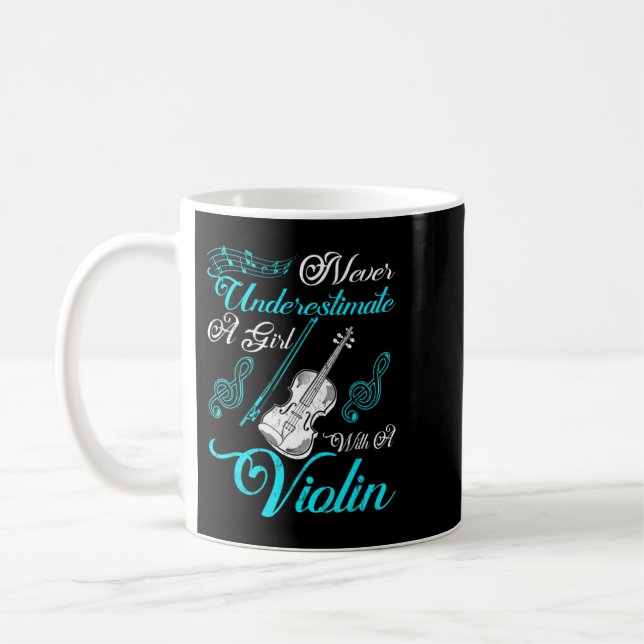 Underskatta aldrig en flicka med en violin Gift  Kaffemugg (Vänster)
