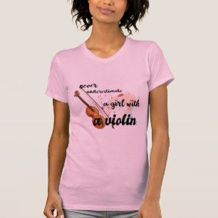 Underskatta aldrig en flicka med en violin, musik  t shirt