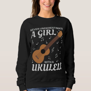 Underskatta aldrig en flicka med Ukulele T Shirt