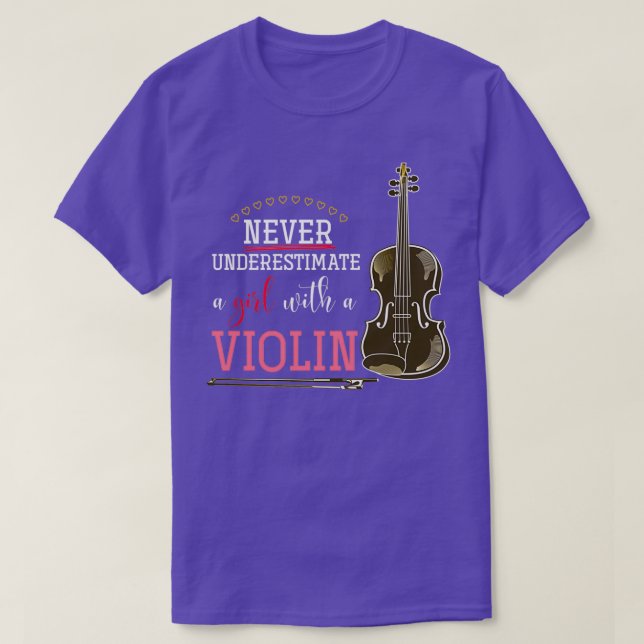 Underskatta aldrig en flicka med Violin 23 T Shirt (Design framsida)