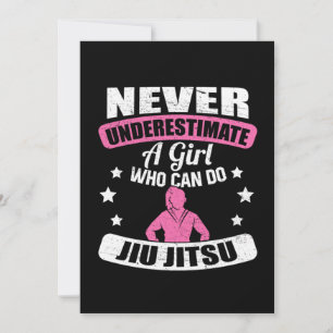 Underskatta aldrig en flicka som kan göra Jiu Jits Inbjudningar