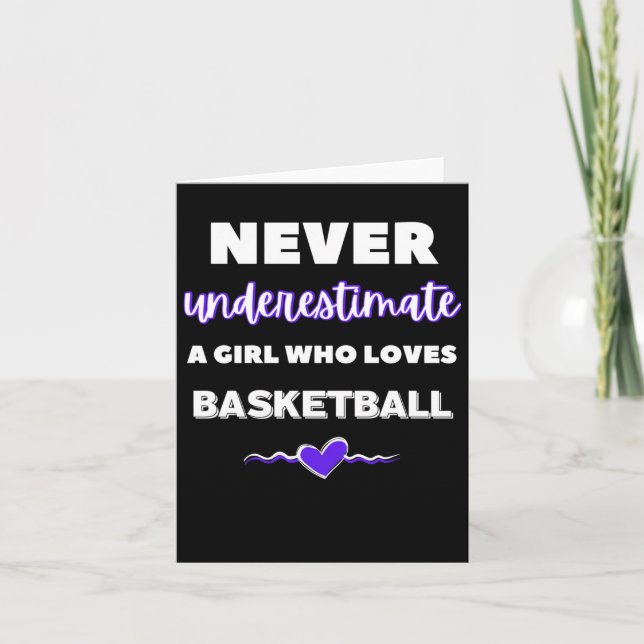 Underskatta aldrig en flicka som Kärlek Basketball Kort (Framsida)